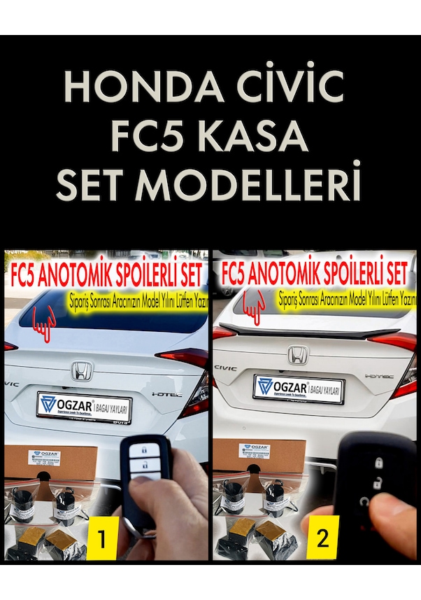 Honda Cıvıc Otomatik Bagaj Açma Kaldırma Yay Aparatı FC5-FB7-FD6 - İkili Set IV9328