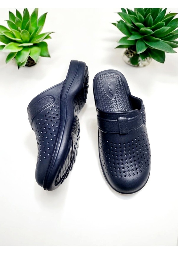 Resim Eva Burnu Kapalı Şeritsiz Sabo Terlik Lacivert 