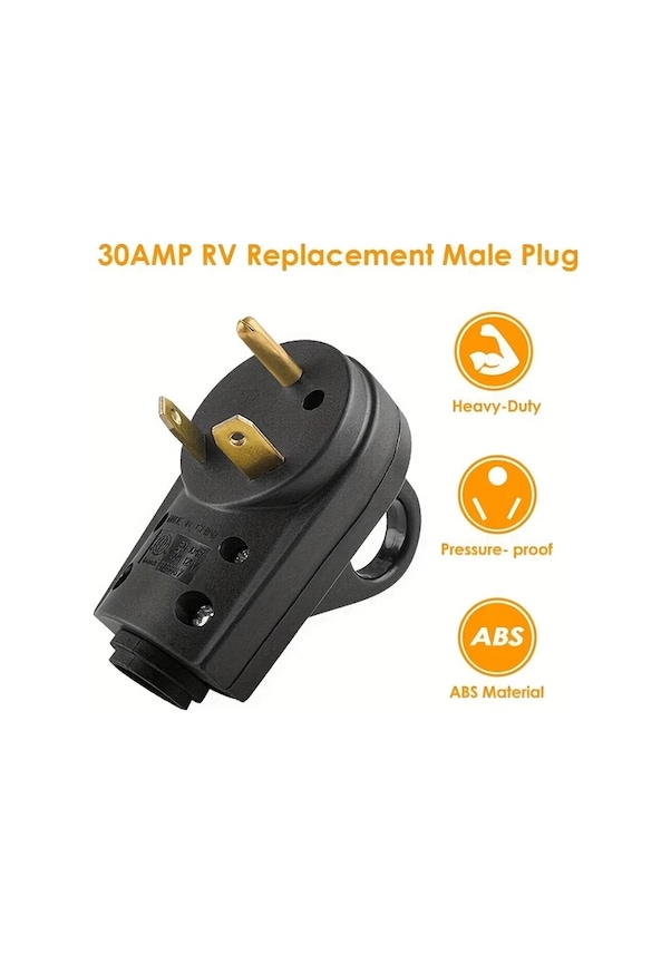 Resim Dashanshop 30a Yüksek Kapasiteli Rv Erkek Fiş Tt-30p 125v Abs Dayanıklı Ed-304p 