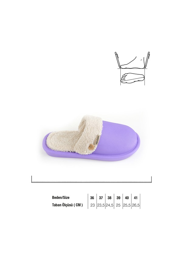 Resim Gezer 13577 Eva İçi Kürklü Islak Zemin Kışlık Ev Bahçe Kadın Terliği Çok Renkli 