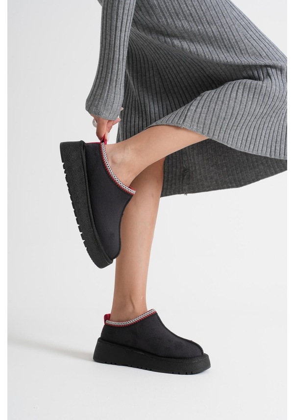 Resim New Asle Siyah Kısa Topuklu Kaymaz Taban Kadın Bot Çok Renkli 