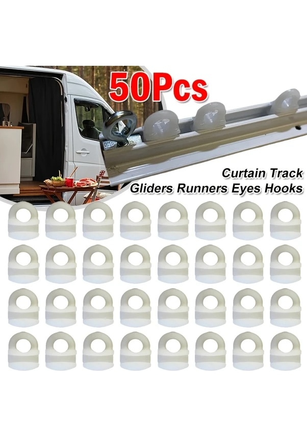 Resim Motion003 50 Adet Dayanıklı Nylon Karavan Perde Rayı Gliderı, Silent Gliss Uyumlu 