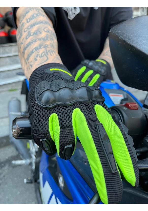 Resim Vn 920 Siyah-sarı Yazlık Motosiklet Eldiveni 