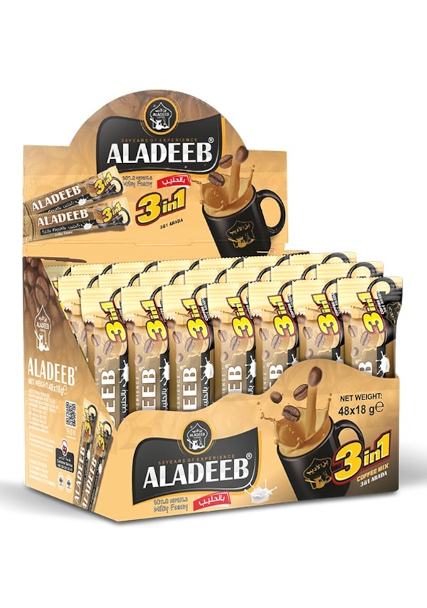 Aladeeb 3'ü 1 Arada Sütlü Köpüklü Kahve 48 x 18 G