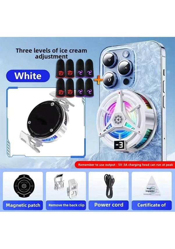 Resim Cloud011 En Yeni Tl07 Manyetik Soğutucu 4 Çift Parmak Eldivenli Rgb Aydınlatmalı Oyun Kit 