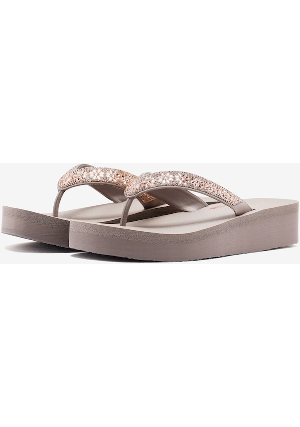 Resim Skechers Vinyasa - Wild Daisies Kadın Bej Parmak Arası Terlik 119638 Tpe Bej 