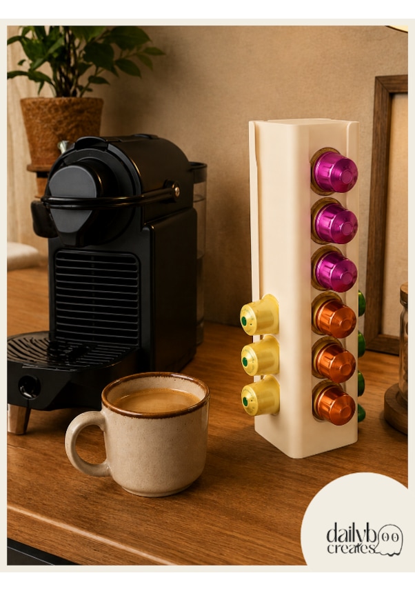 Resim Kapsül Kahve Standı-nespresso Kapsül Düzenleyici-20-24 Kapsül Mutfak Düzenleyici-kapsül Tutucu Bej 