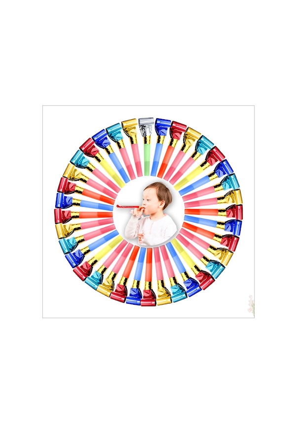 Resim Parti Düdük Kaynana Dili, Çok Renkli - 100 Adet 