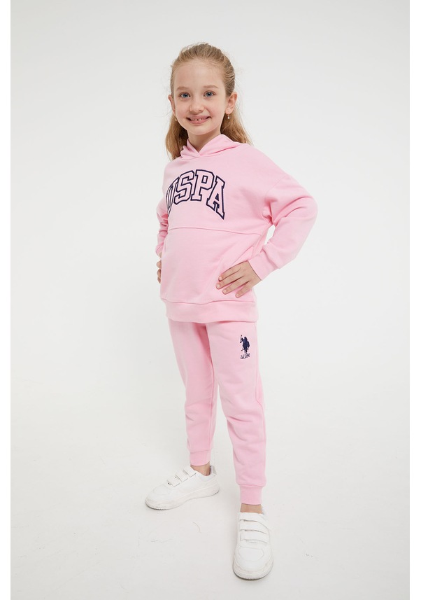U.S. Polo Assn Lisanslı Klasik Şeker Pembe Kız Çocuk Eşofman Takım