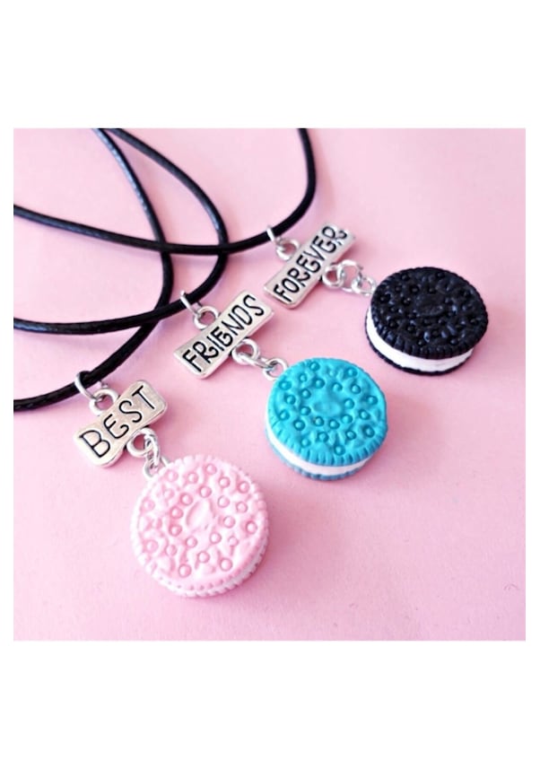 Unisex Oreo Best Friends Bff 3'Lü Kolye N11.41579