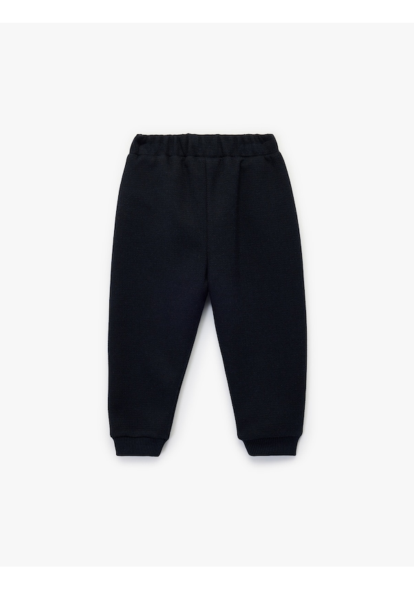 Resim Koton Düğme Detaylı Cepli Beli Lastikli Basic Pantolon Görünümlü Eşofman Altı Lacivert 6wmb40033tk Lacivert 