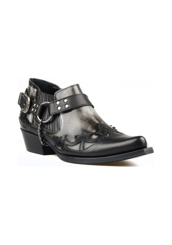 Resim Siyah Beyaz Kovboy Ayakkabısı 