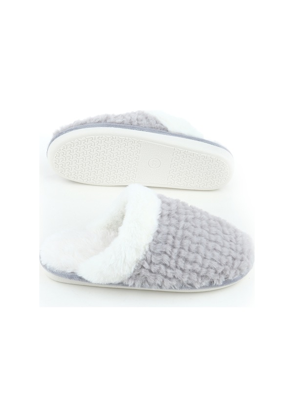 Resim Gezer Kışlık İçi Peluşlu Kadın Ev Bahçe Terlik - Gri 