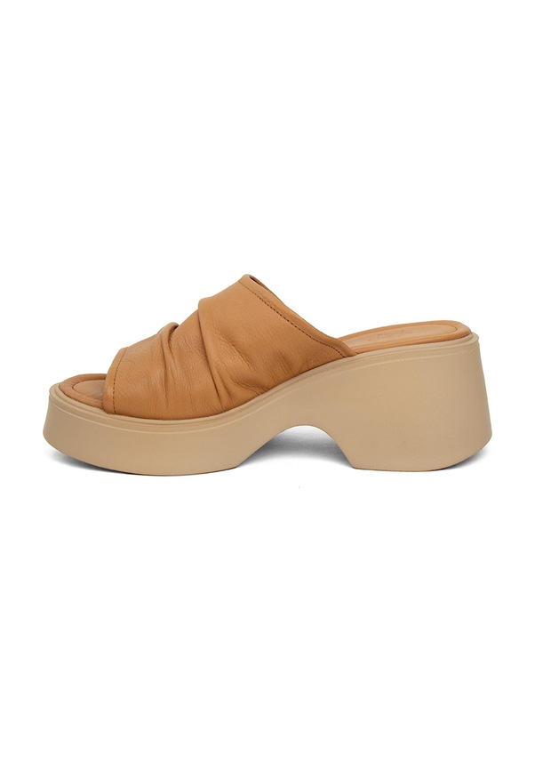 Resim Zeyn 7841c Kadın Hakiki Deri Dolgu Topuk Terlik Taba-taba Taba 