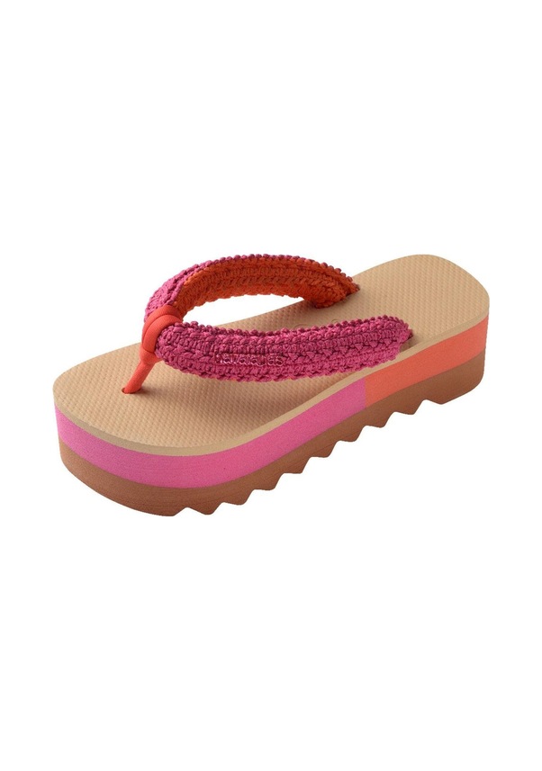 Resim Top High Chunky Boho Rust Kadın Parmak Arası Terlik-7192 Pas Rengi 