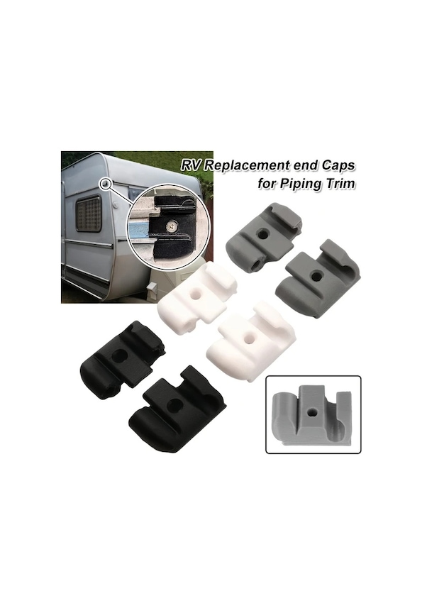 Resim Topnotch Tabbert Karavan Beyaz Pvc Boru Kapakları, 1 Çift Dayanıklı Dekoratif Başlık 