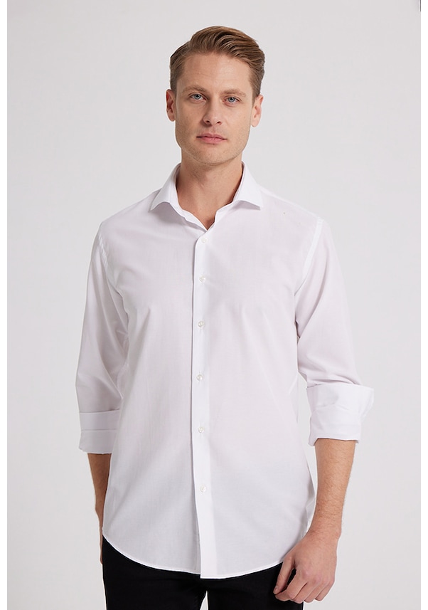 Ds Damat Slim Fit Beyaz İtalyan Yaka Gömlek 2HF02ORT4185