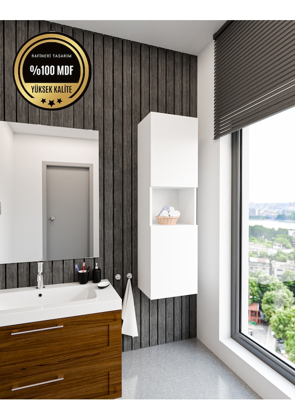 Muhteşem Duvara Monte Banyo Dolapları modeli dekorasyonu