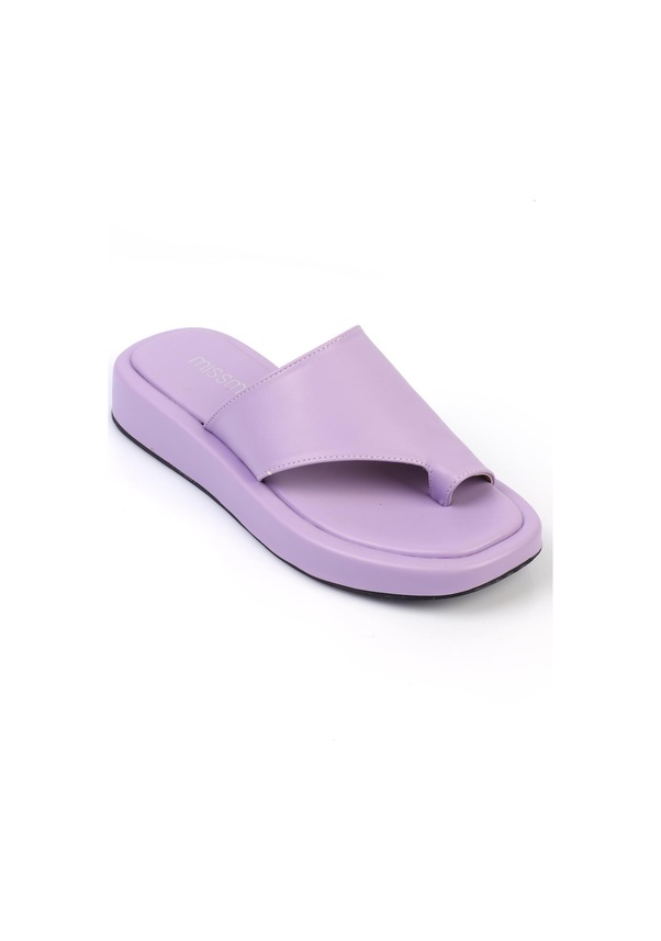 Resim Shoetek Marivya Kadın Terlik Parmak Arası Lila Deri Lila 