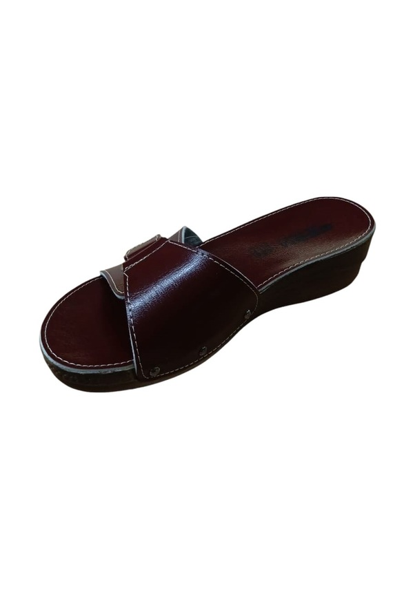 Resim Esem 0314 Z 000 Kadın Cırtlı Ortopedik Terlik Bordo Bej 