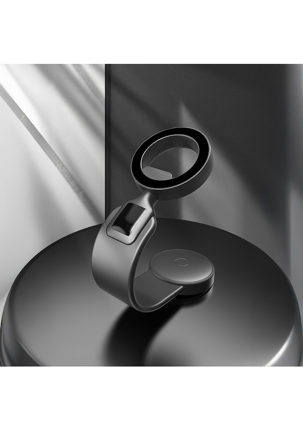 Resim Lenyes Cr185 Magnetik Magsafe Uyumlu Bükülebilen Eğimi Ve Düz Zemin Araç Telefon Tutucu Siyah 