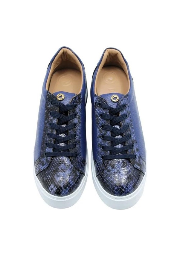 Resim Poletto Hakiki Deri Sıyah Beyaz-krem Sneaker Düz 1280 01-215 Siyah 