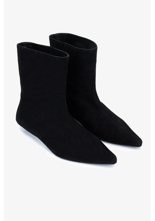 Resim Valmenti Kadın Hakiki Deri Siyah Süet Düz Bot 1168 8157 Bn Bot Sk25-26 Sıyah Suet Siyah Süet 