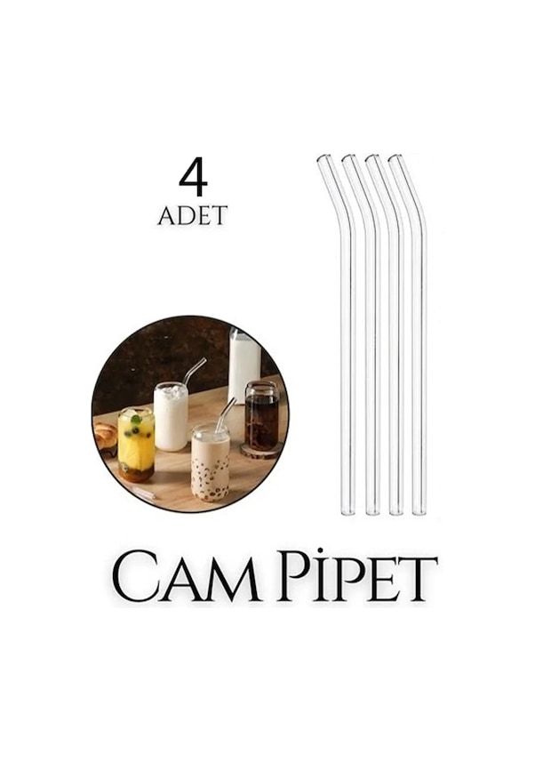4 Adet Şeffaf Cam Pipet -eğimli Cam Pipet Fiyatları ve Özellikleri