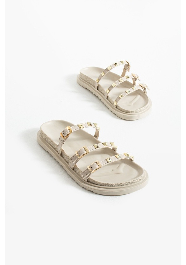 Resim Valora Gold Detaylı Şık Kadın Terlik Bej 