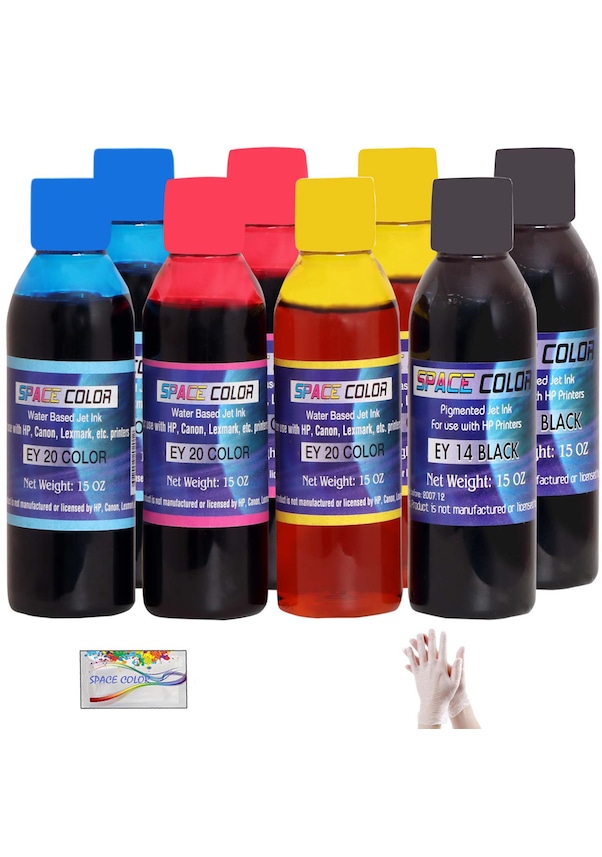 Spacecolor Canon GI-490 BK GI-490 Uyumlu 8 x 100 ML Renkli/Siyah ...