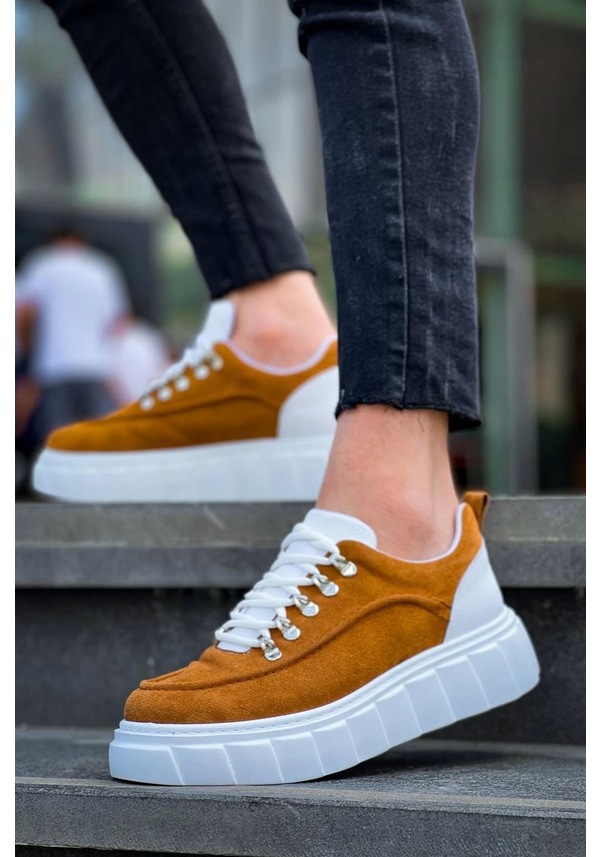 Resim Kb-x10 Kuback Taba Süet Beyaz Yüksek Taban Günlük Spor Ayakkabı Beyaz 