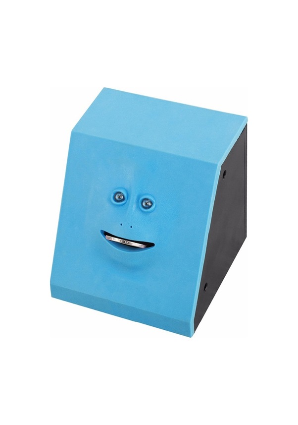 Resim Sones Face Bank Otomatik Para Yeme Kutusu Madeni Para Tasarruf Kutusu Mavi 