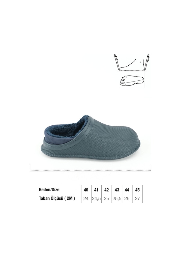 Resim Gezer Erkek Kışlık Eva İçi Peluşlu Sessiz Taban Ev Bahçe Terlik Gt5kmm.15336.00.013.2f Lacivert 