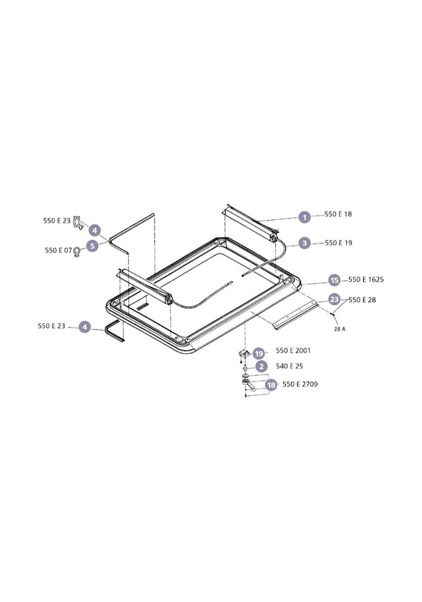 Resim Dometic Heki Krank Parçası Yedek Parça No. 550E2709 Beyaz 