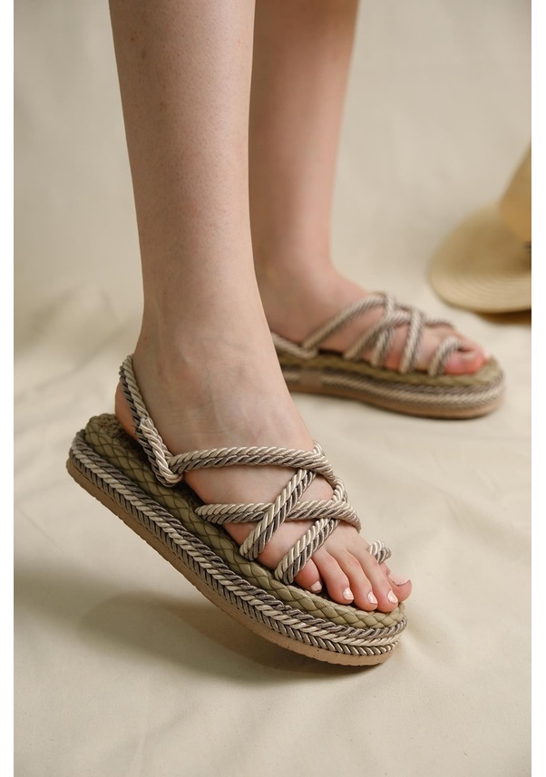 Resim Flr Aryans Halat İpli Parmak Arası Kadın Sandalet 001 