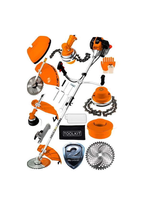 Resim 7500 Rpm Yan Tipi Benzinli Motorlu Ot Çalı Tırpanı Çim Biçme Maki 