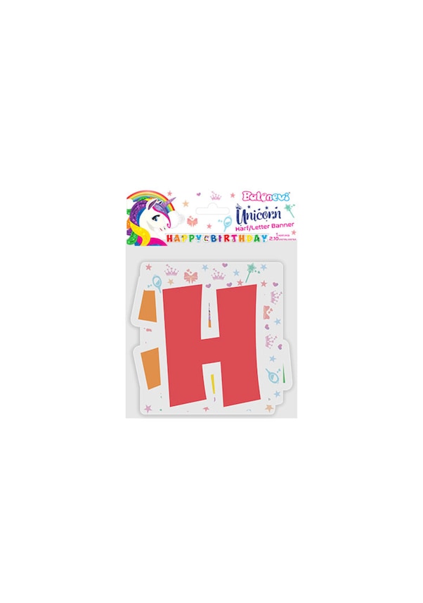 Resim Unicorn Happy Birthday Yazısı Banner Parti Süsü Renkli Doğum Günü Afişi 200cm Tüm Yaşlar 