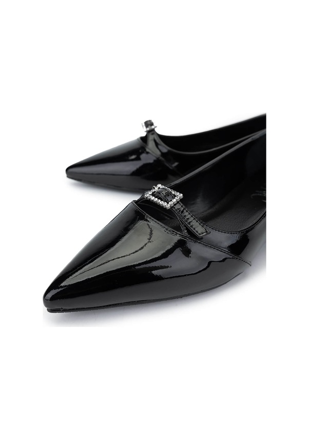 Resim Tamer Tanca Kadın Vegan Siyah Rugan Topuklu Ayakkabı 1073 20 Bn Ayk Sk24-25 Sıyah Rgn Siyah Rugan 