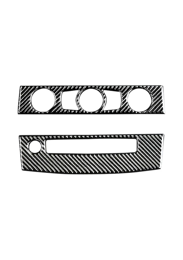 Resim Lasonstiges Gerçek İç Döşeme Klima Kontrol Paneli Cd Çıkartmaları Için Karbon Fiber Araba Styling Bmw 5 Serisi E60 2004 -2010 Aksesuarları 