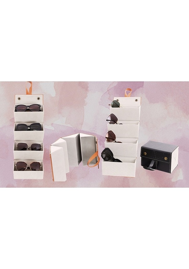 Resim Look Rich El Yapımı Deri 4'lü Gözlük Taşıma Ve Saklama Çantası- Taba 