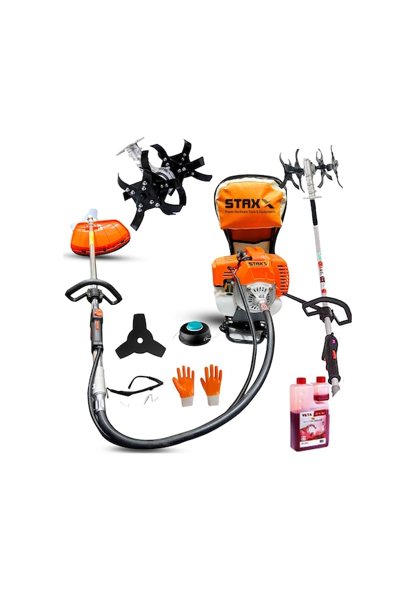 Resim Staxx Power ST9800 Benzinli Tırpan Ot Biçme Makinesi + Çapa Apara 