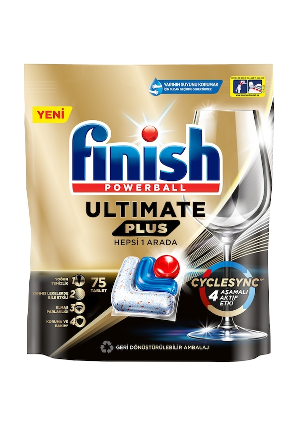 Finish Ultimate Plus Hepsi Bir Arada Bulaşık Makinesi Deterjanı 75 Tablet