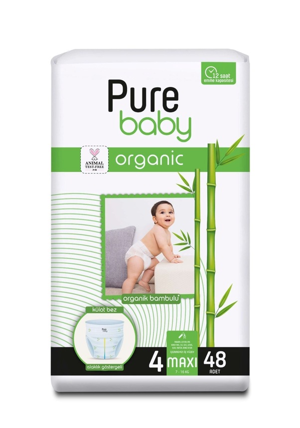 Sleepy Pure Baby Organik Külot Bez Yeni Jumbo 4 Numara Maxi 48 Adet FR8696