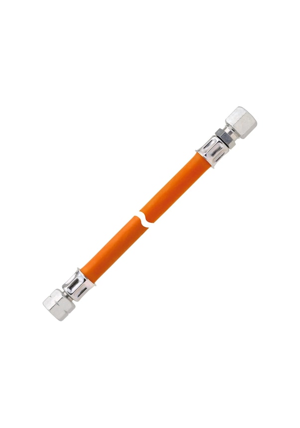 Resim Gok G1/4 Cf8 75cm 8mm Boru Bağlantılı Karavan Gaz Hortumu Paketli Turuncu 