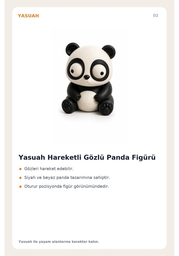 Resim Yasuah Hareketli Gözlü Panda Figürü 