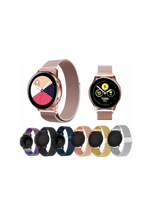 Honor Magic Watch 2 42mm Metal Hasır Mıknatıslı 20mm Saat Kordonu Rose ...