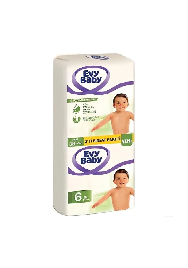 Evy Baby Bebek Bezi 2 Li Paket Extra Large 76 Adet 6 Beden 15+ Kg NA9366