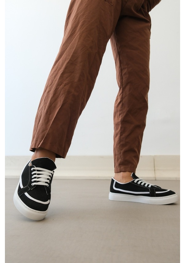 Resim Ba0351 Boa Bağcıklı Deri Tozu Günlük Siyah Renk Spor Ayakkabı bb-ba0351-syh-10760 001 