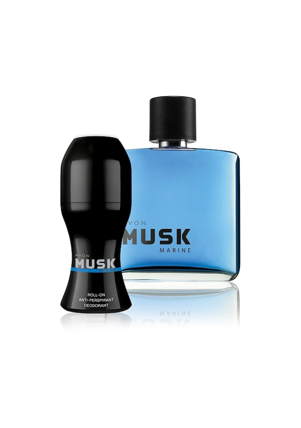 Avon Musk Marine Erkek Parfüm EDT 75 ML + Musk Marine Erkek Rollon 50 ...