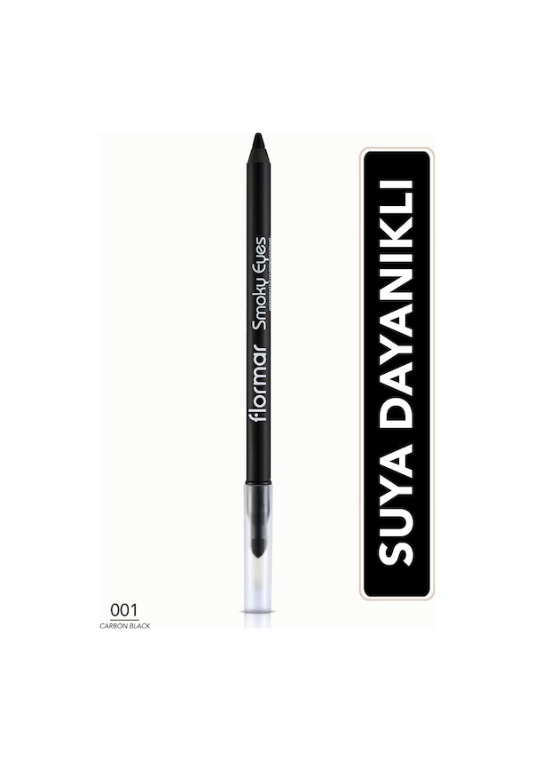 Resim Flormar Smoky Eyes Gölgelendirme Başlıklı Kajal Göz Kalemi 001 Carbon Black 